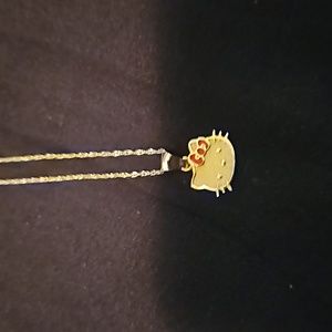 10k gold hello kitty necklace and charm